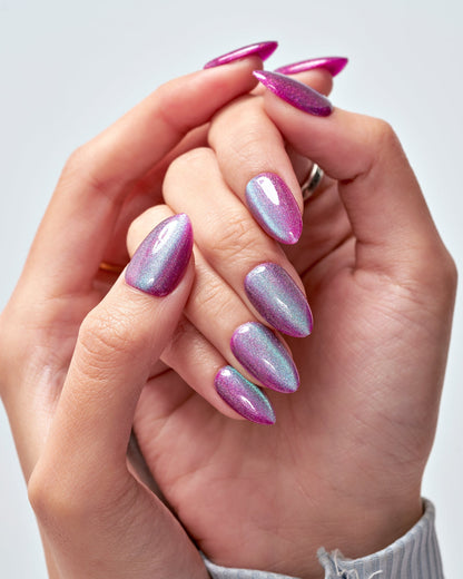 KOSBLING nail studio — Cat Eye / Mermaid Grape / Short Almond