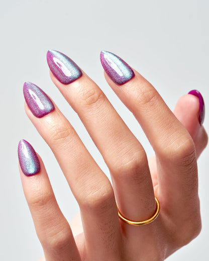 KOSBLING nail studio — Cat Eye / Mermaid Grape / Short Almond