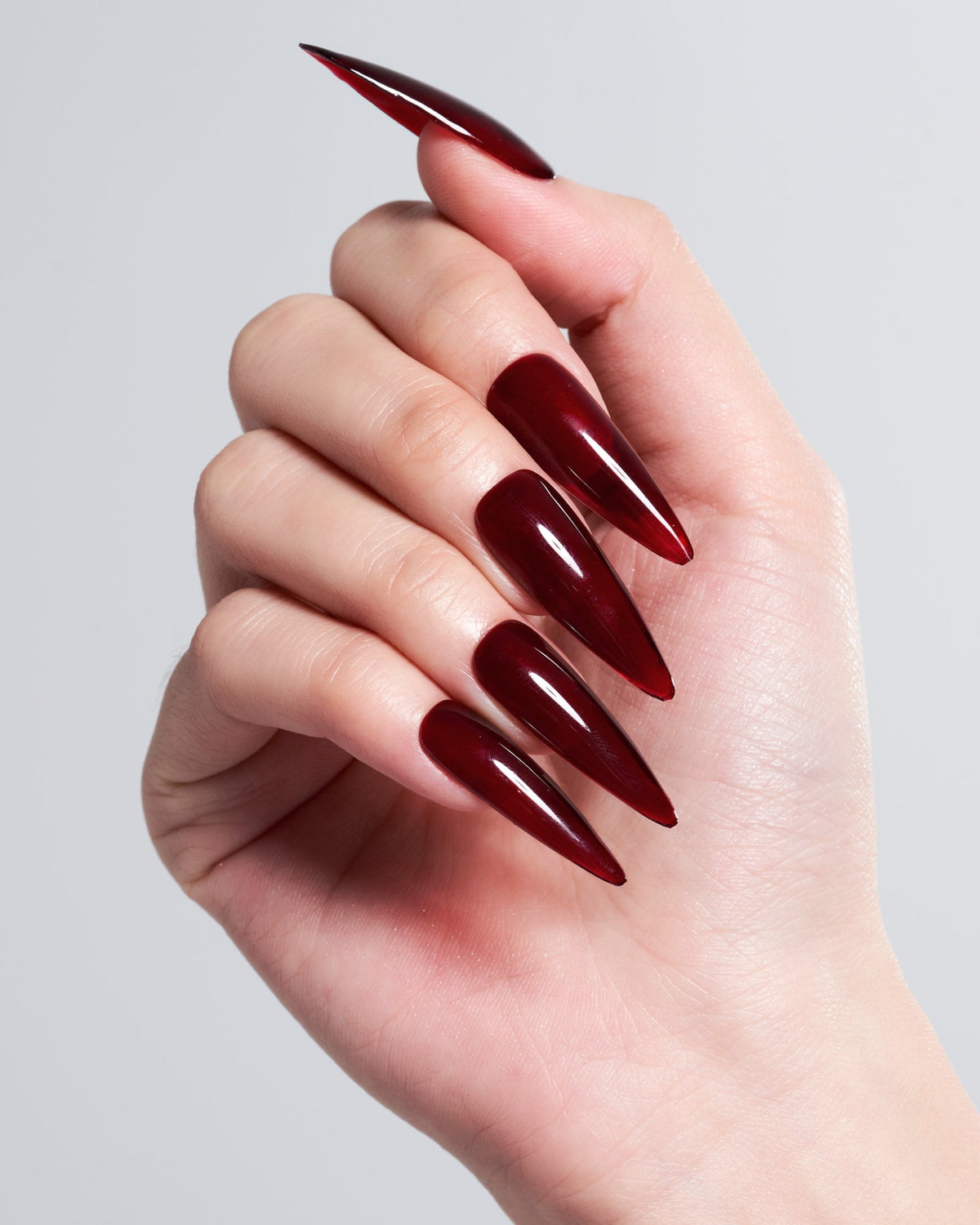 KOSBLING nail studio — Dark Red / Long Stiletto