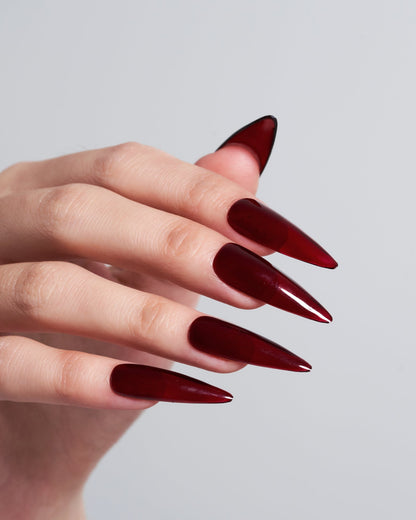 KOSBLING nail studio — Dark Red / Long Stiletto