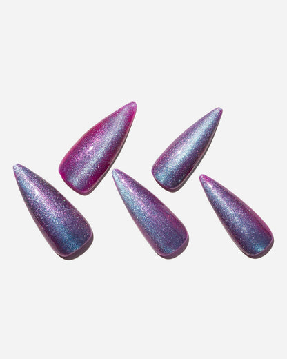 KOSBLING nail studio — Cat Eye / Mermaid Grape / Long Stiletto