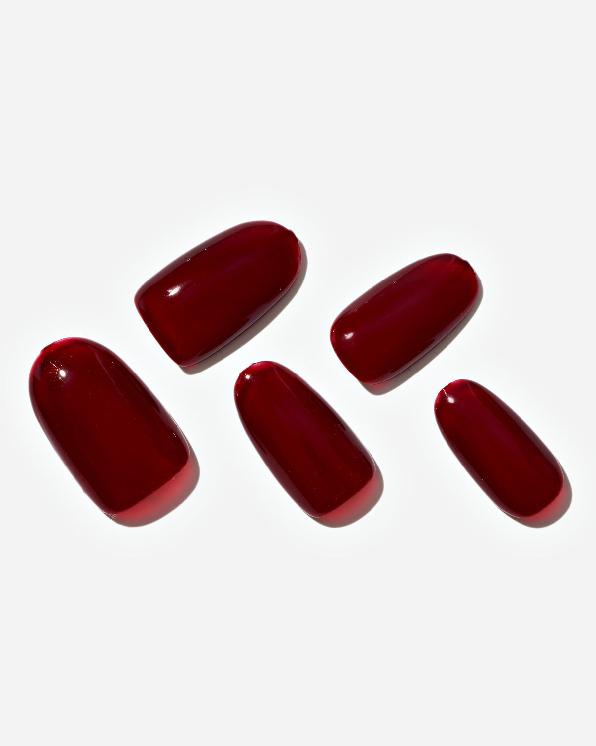 KOSBLING nail studio — Dark Red / Medium Round