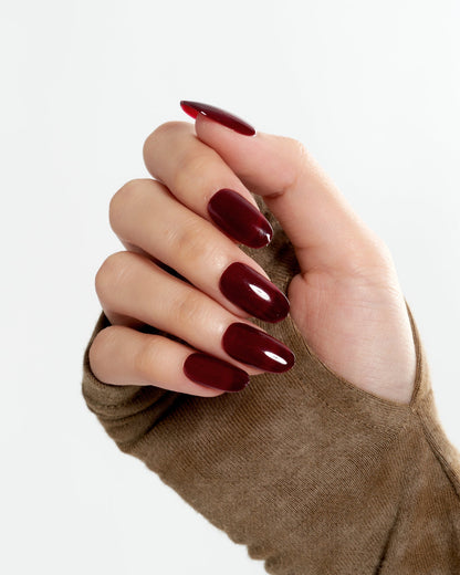 KOSBLING nail studio — Dark Red / Medium Round