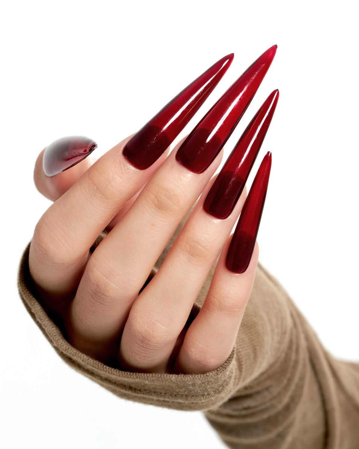 KOSBLING nail studio — Dark Red / Extra Long Stiletto