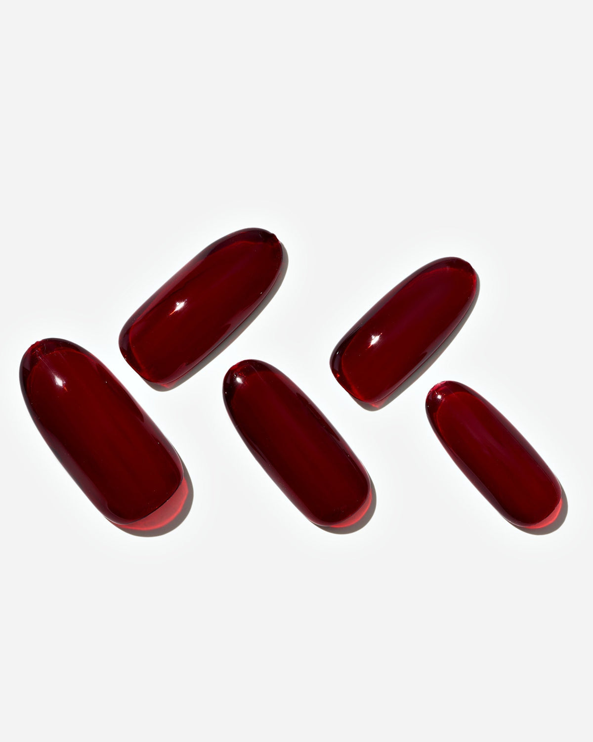 KOSBLING nail studio — Dark Red / Long Round