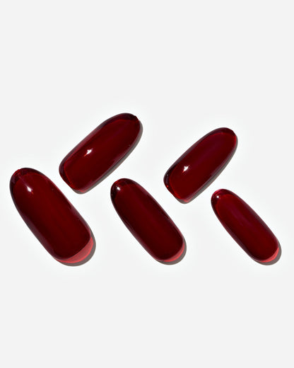 KOSBLING nail studio — Dark Red / Long Round