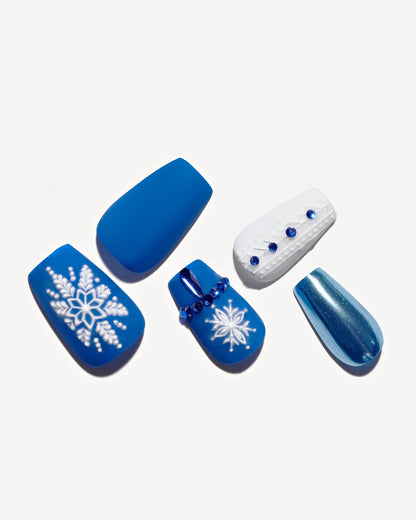 KOSBLING nail studio — Magic Snowflake / Short Coffin