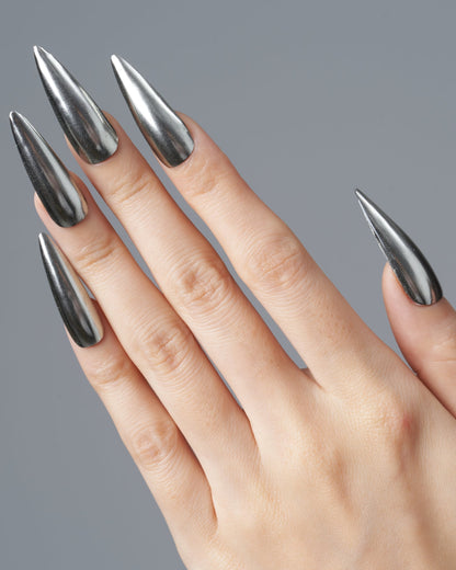 KOSBLING nail studio — Silver Light / Long Stiletto