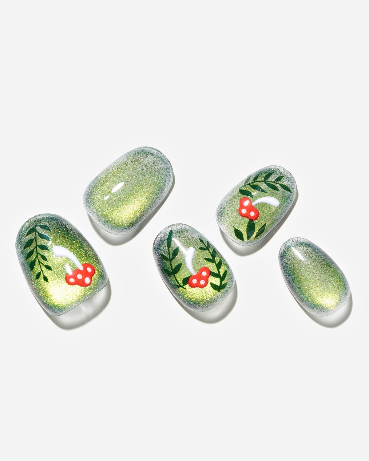 KOSBLING nail studio — Cat Eye / Forest Fungi / Short Oval