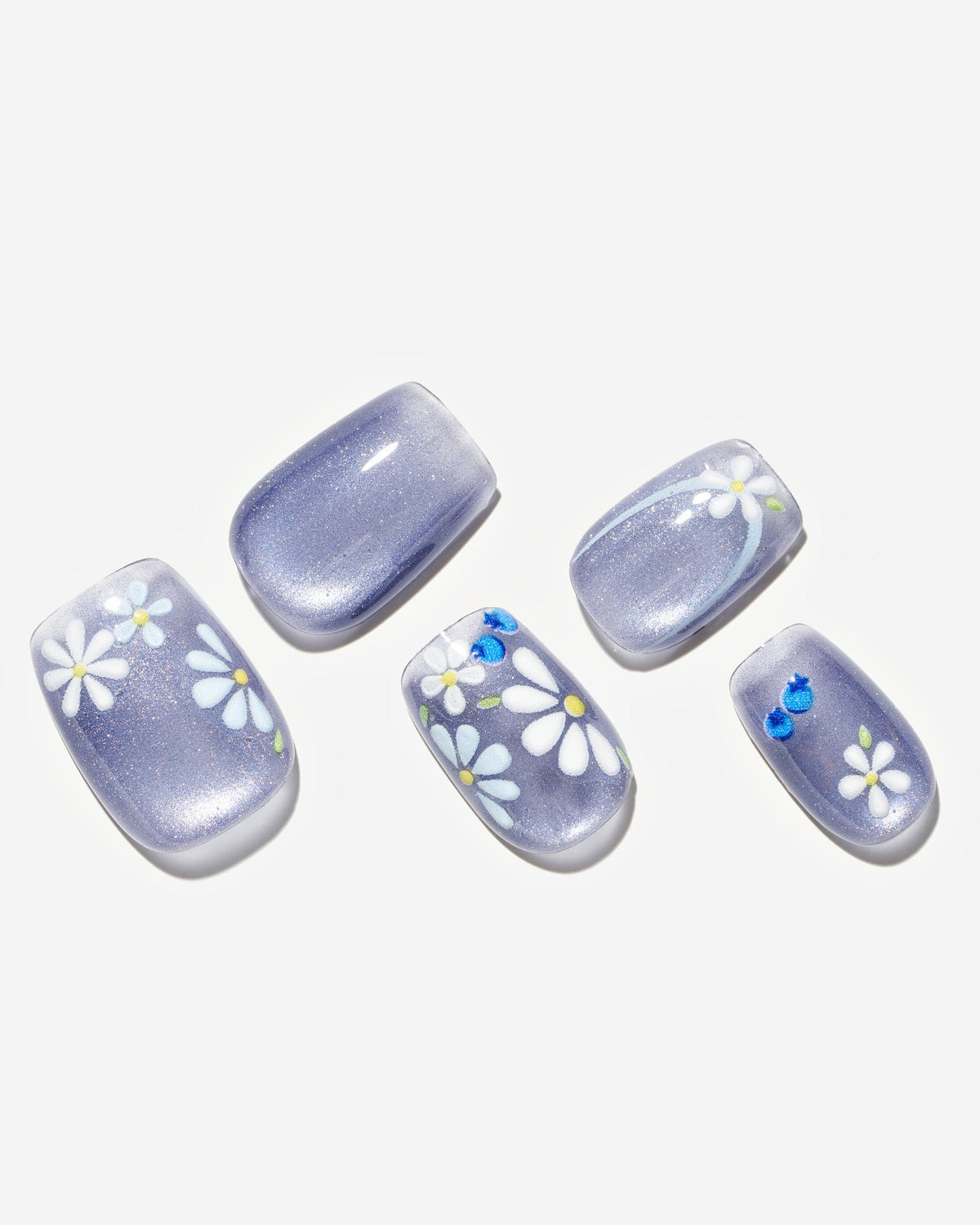 KOSBLING nail studio — Cat Eye / Azure Velvet / Short Square