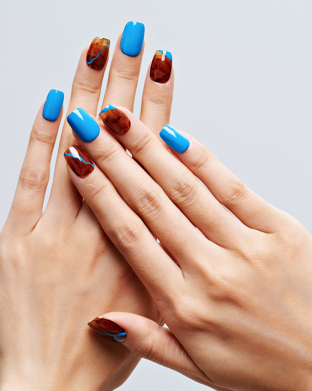 KOSBLING nail studio — Amber Azure / Short Square