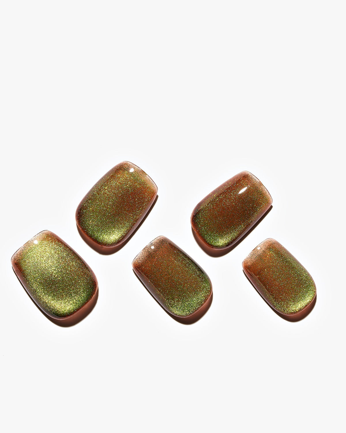KOSBLING nail studio — Cat Eye / Mossstone Shine / Short Square