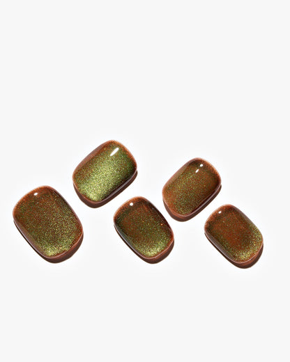 KOSBLING nail studio — Cat Eye / Mossstone Shine / Short Squoval