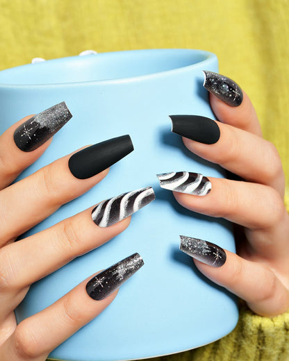KOSBLING nail studio — Sip & Sparkle / Medium Long Coffin