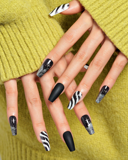 KOSBLING nail studio — Sip & Sparkle / Medium Long Coffin
