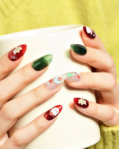 KOSBLING nail studio — Cat Eye / Festive Fizz / Short Almond