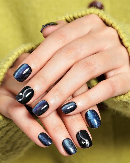 KOSBLING nail studio — Cat Eye / Obsidian Sea