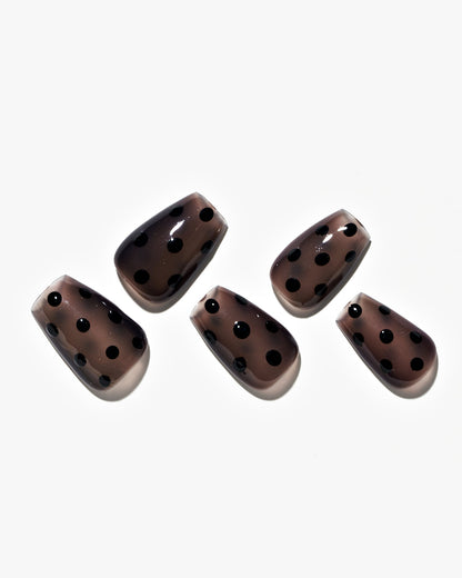 KOSBLING nail studio — Espresso Sprinkles / Short Coffin