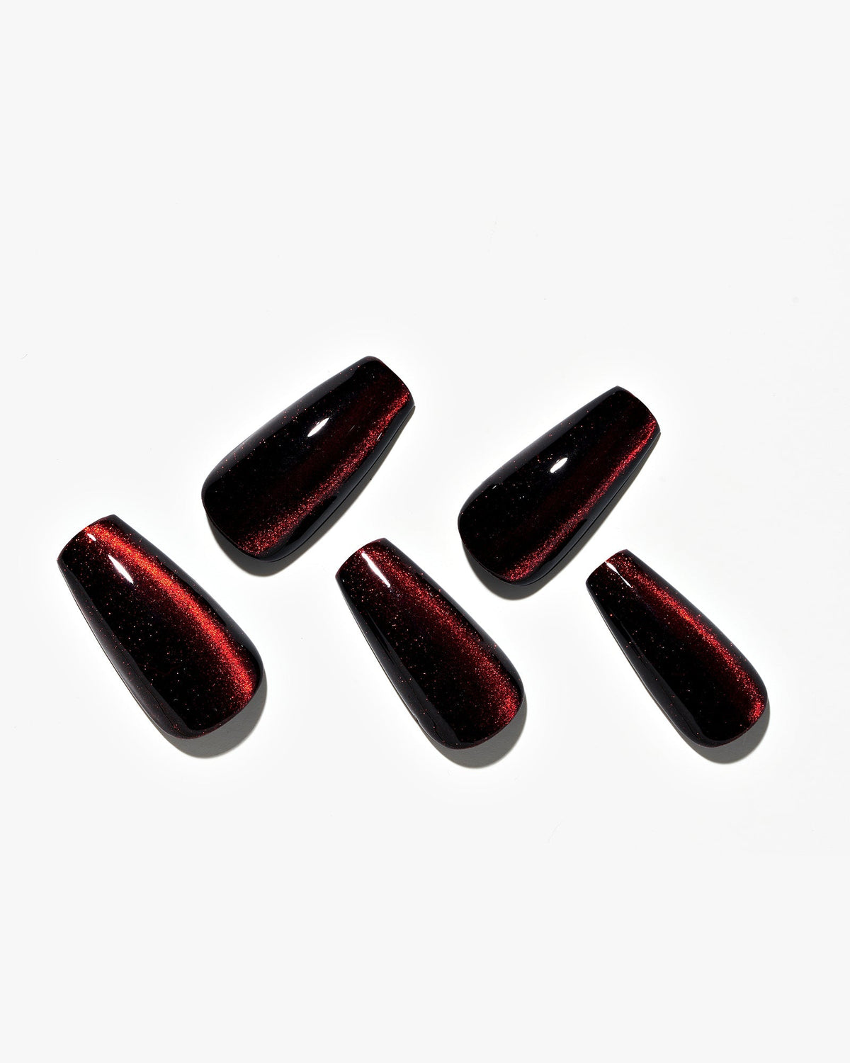 KOSBLING nail studio — Cat Eye / Velvet Night / Medium Long Coffin