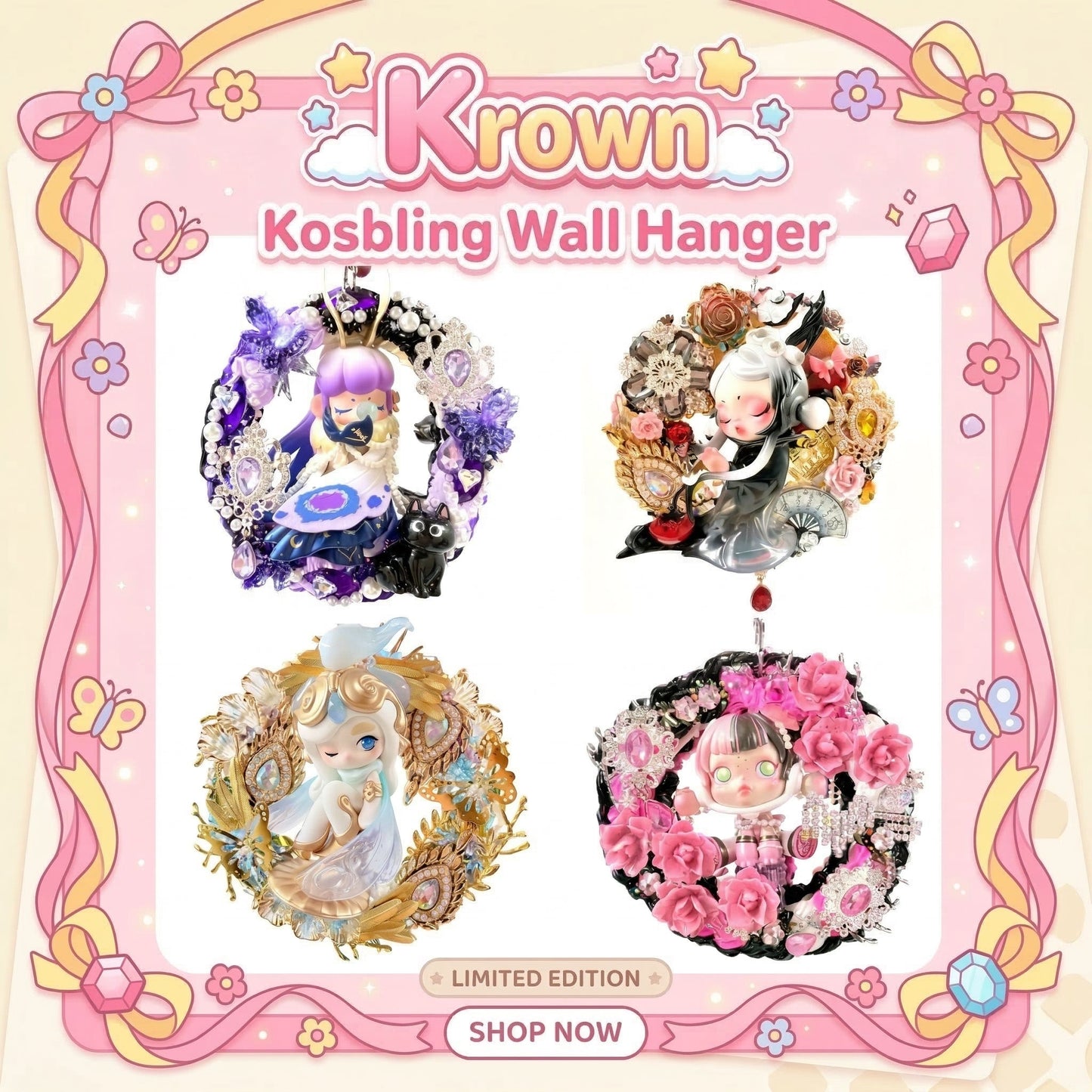 Wall Hanger with Dolls - Kosbling Handmade Blind Bag