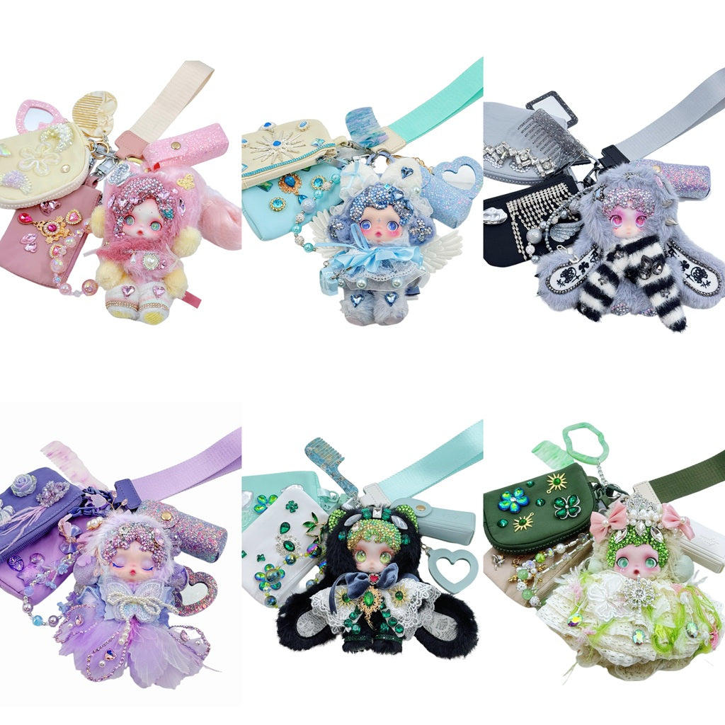 Handmade Wrislet Wallet with Diamond Plush Doll