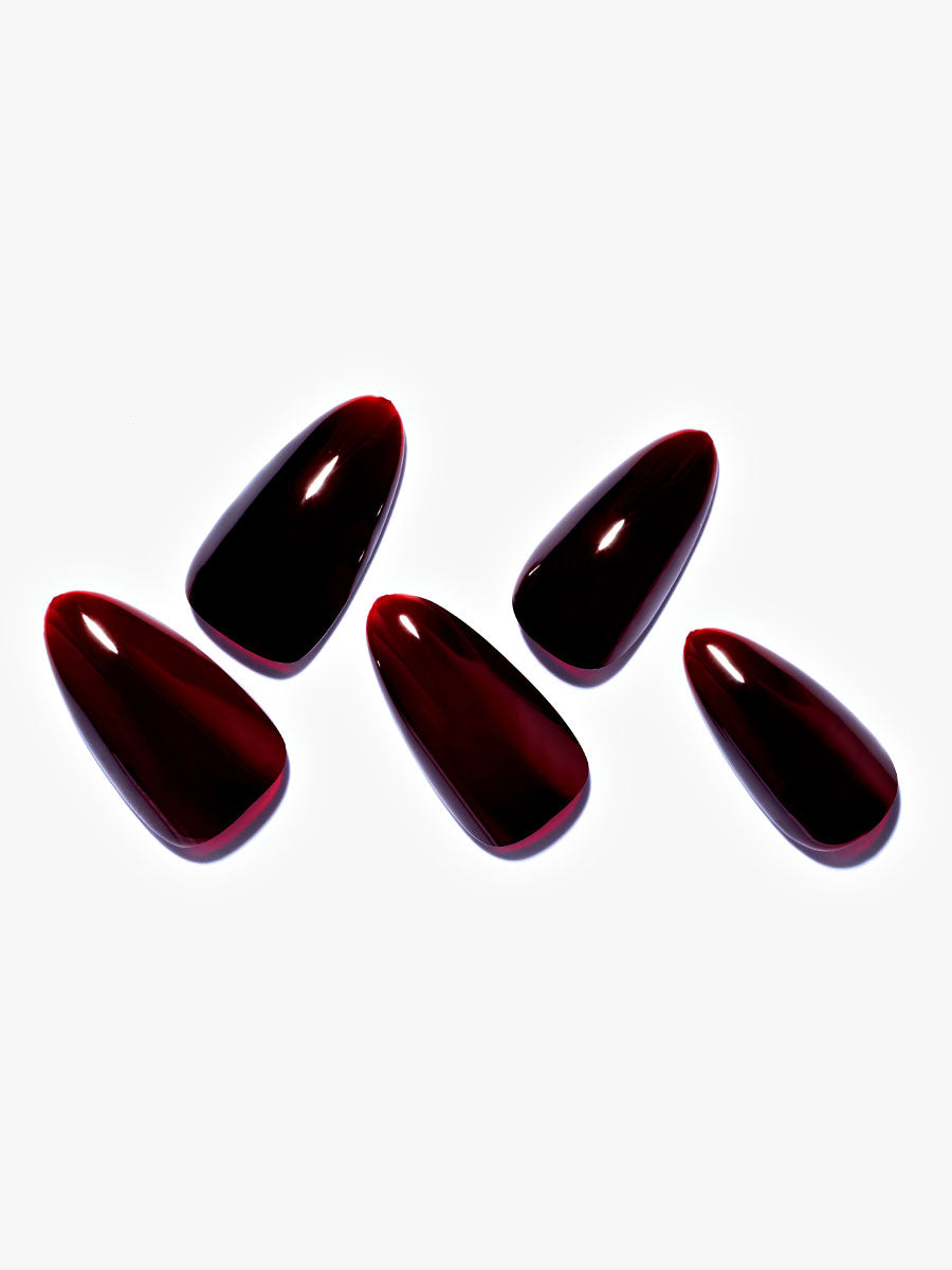 KOSBLING nail studio — Dark Red / Almond+