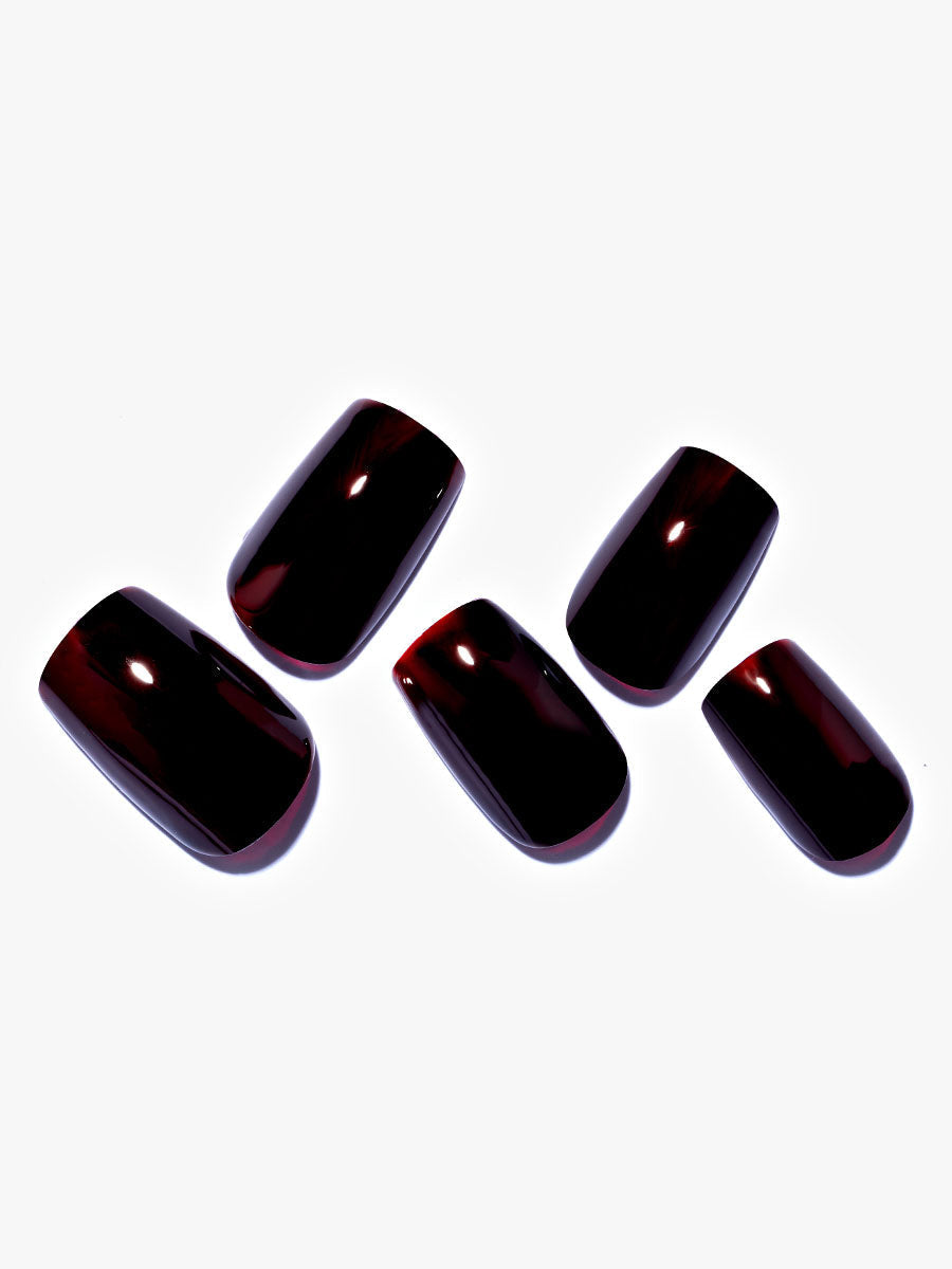 KOSBLING nail studio — Dark Red / Square