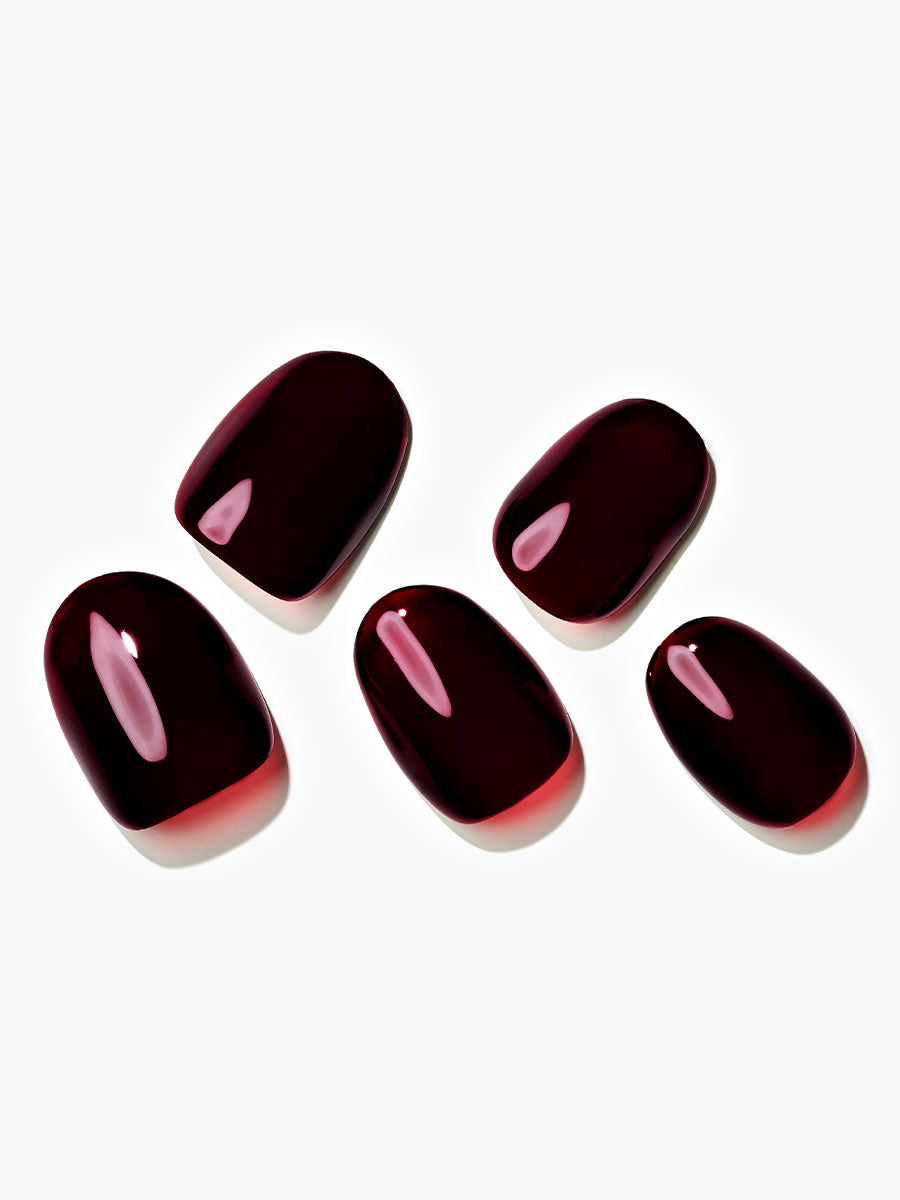 KOSBLING nail studio — Dark Red / Short Oval