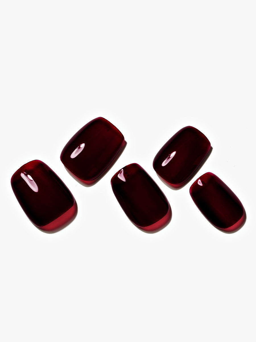 KOSBLING nail studio — Dark Red / Short Square