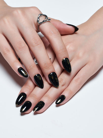 KOSBLING nail studio — Black Metal / Short Almond