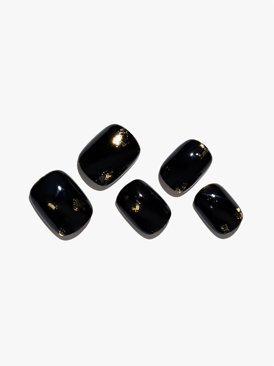 KOSBLING nail studio — Black Metal / Squoval