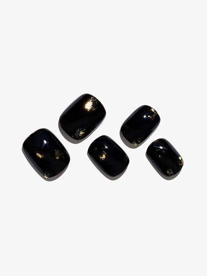 KOSBLING nail studio — Black Metal / Squoval