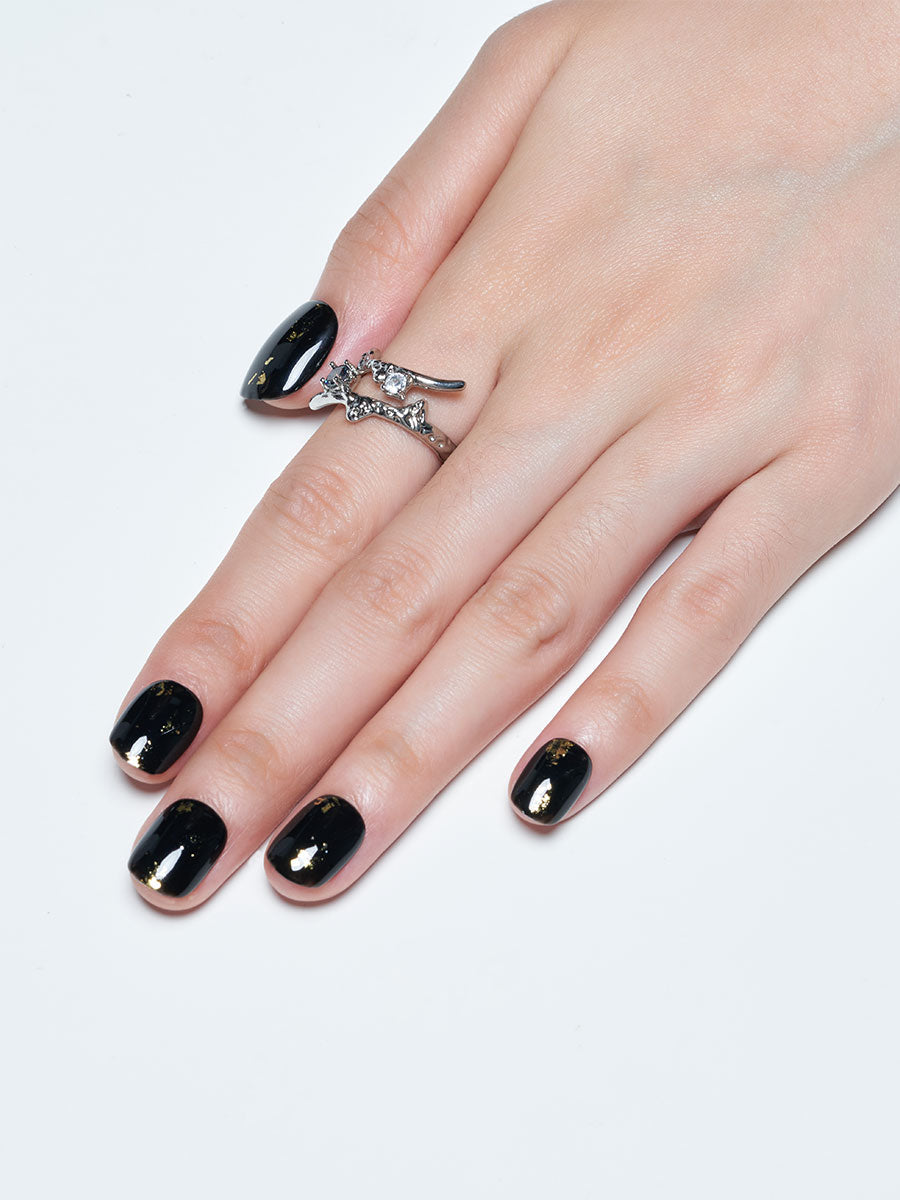 KOSBLING nail studio — Black Metal / Squoval