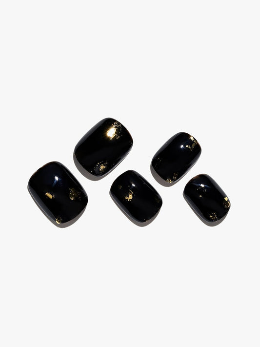 Black Metal / Squoval — Handmade Nails - kosbling-kb-design-reference