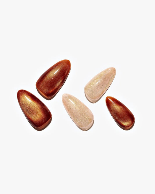 Cat Eye / Cinnamon Gold — Handmade Nails - kosbling-kb-design-reference