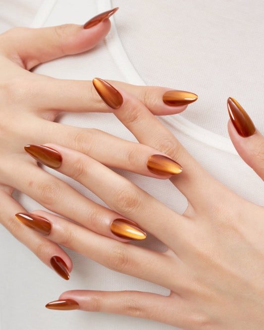 Cat Eye / Cocoa Beam — Handmade Nails - kosbling-kb-design-reference