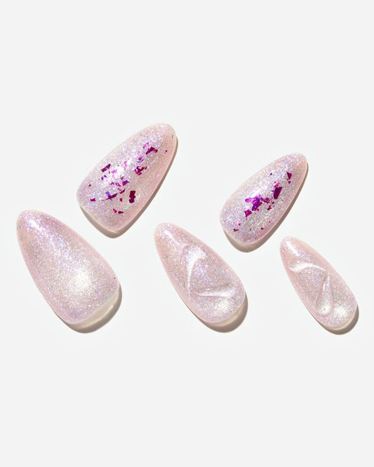 Cat Eye / Lilac Fairycore — Handmade Nails - kosbling-kb-design-reference