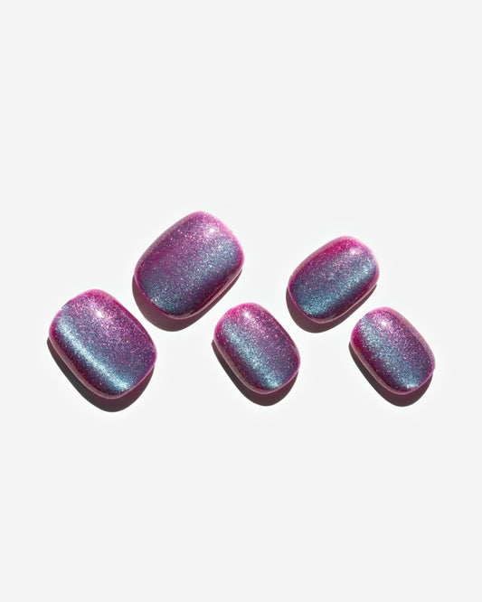 Cat Eye / Mermaid Grape — Handmade Nails - kosbling-kb-design-reference