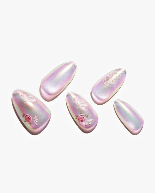 Cat Eye / Moonlight Roseyard — Handmade Nails - kosbling-kb-design-reference