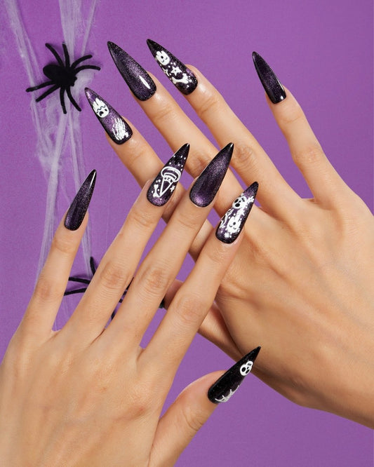 Cat Eye / Purple Haunt — Handmade Nails - kosbling-kb-design-reference