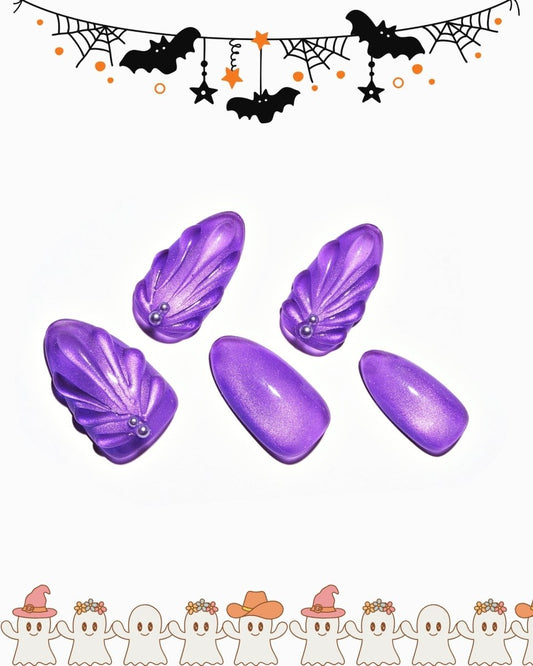 Cat Eye / Purple Hex — Handmade Nails - kosbling-kb-design-reference