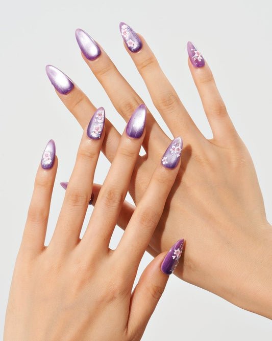 Cat Eye / Sweet Violet — Handmade Nails - kosbling-kb-design-reference