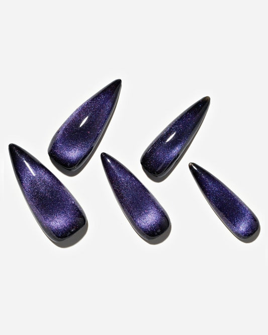 Cat Eye / Uranus / Long Stiletto — Handmade Nails - kosbling-kb-design-reference