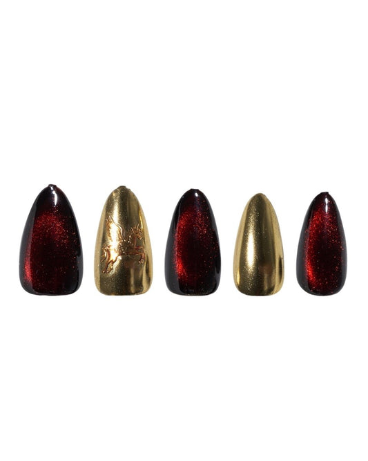 Cat Eye / Vampire Gold — Handmade Nails - kosbling-kb-design-reference