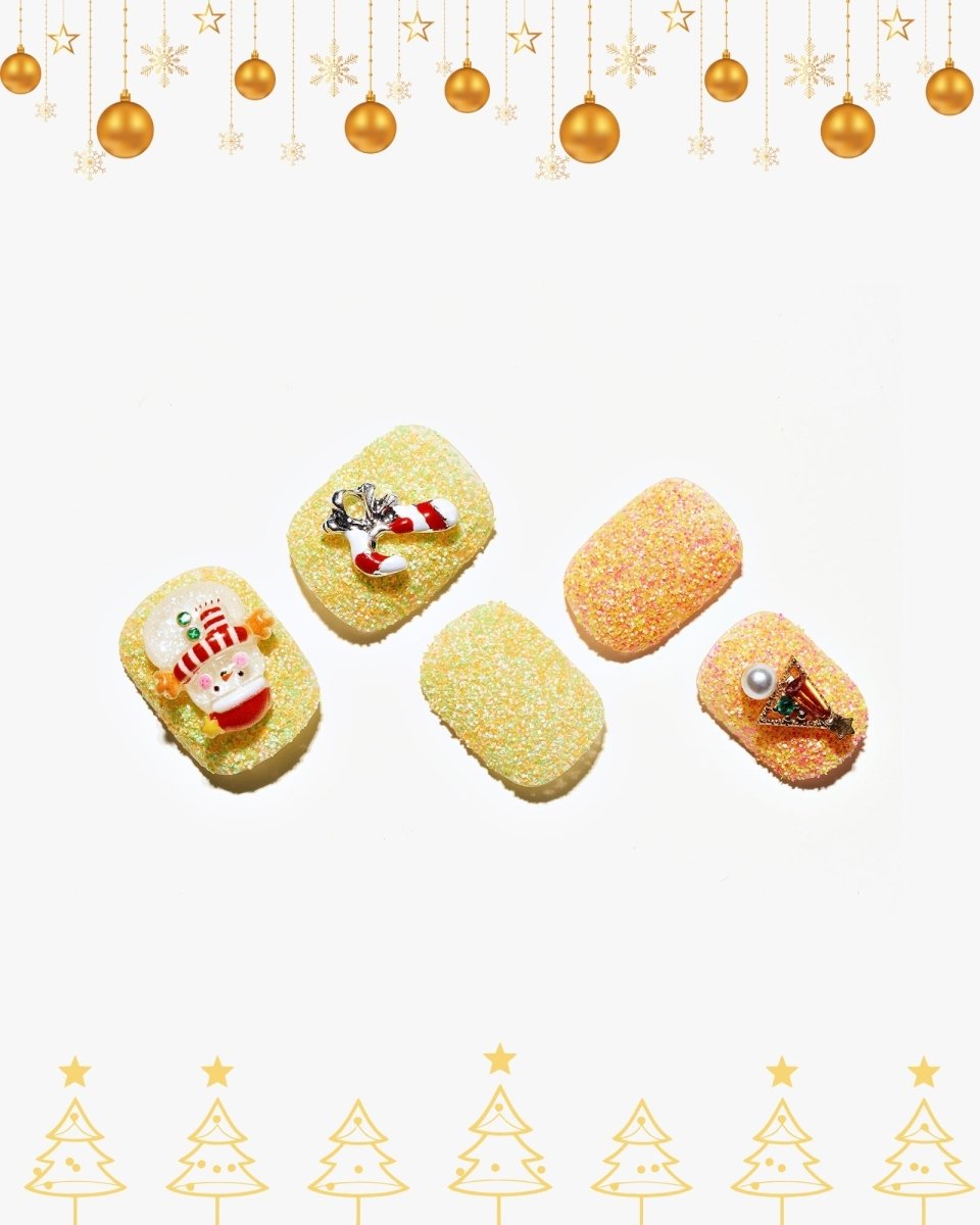 Champagne Noel — Handmade Nails - kosbling-kb-design-reference