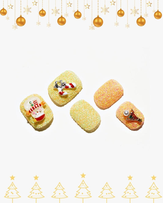 Champagne Noel — Handmade Nails - kosbling-kb-design-reference