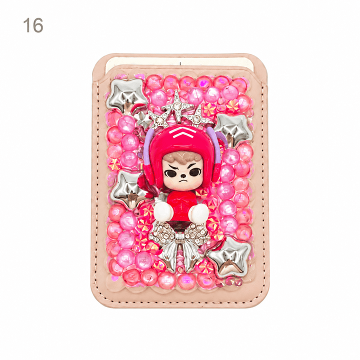 Decorated Magnetic Phone Card Holder - kosbling-ready-to-ship