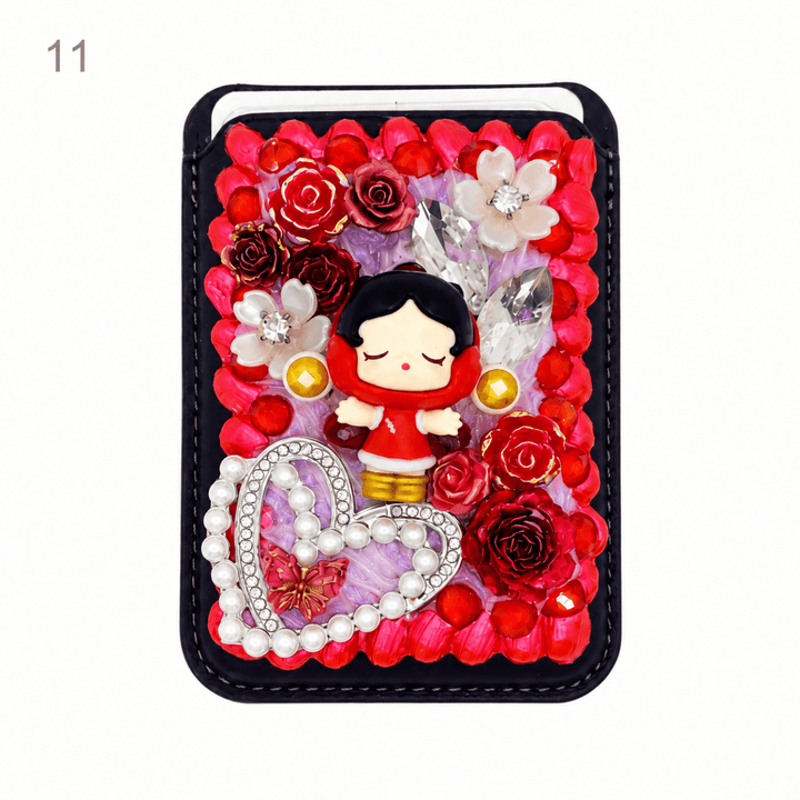 Decorated Magnetic Phone Card Holder - kosbling-ready-to-ship