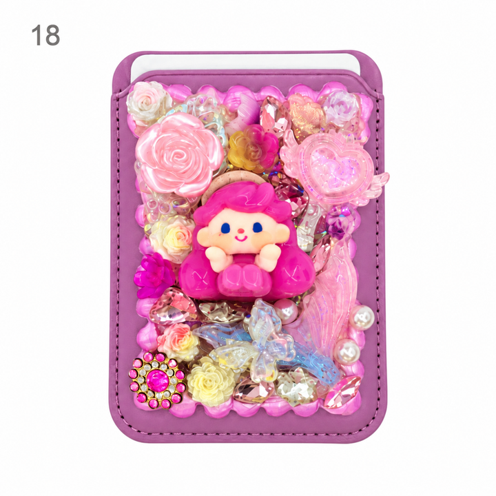 Decorated Magnetic Phone Card Holder - kosbling-ready-to-ship