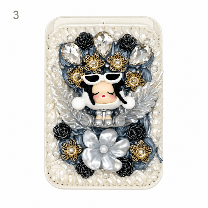 Decorated Magnetic Phone Card Holder - kosbling-ready-to-ship